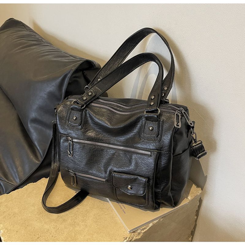 Einzelner Schulter Crossbody Business Gepäcktasche große Kapazität weibliche Tasche lässig Retro Reise Handtasche_voghion.com
