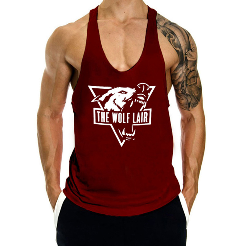 Fitnessvest, løstsiddende sportscamisole, ærmeløs T-shirt, sildebensmuskel, herretræningstøj_voghion.com
