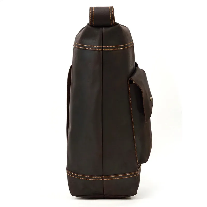 Featured Mens Genuine Backpack Crazy Horse Leather Daypack Travel Male Laptop Unique Bagpack Man Chest Bag 240902_voghion.com
