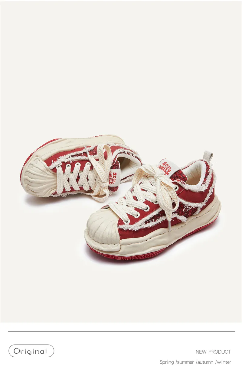 Modische Running Schuhe Für Damen Und Herren Mit Dicker Sohle Rot_voghion.com