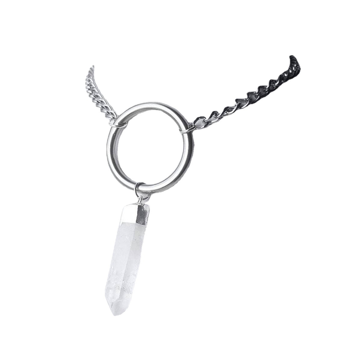 Halsketten Silberring Bergkristall Halskette_voghion.com