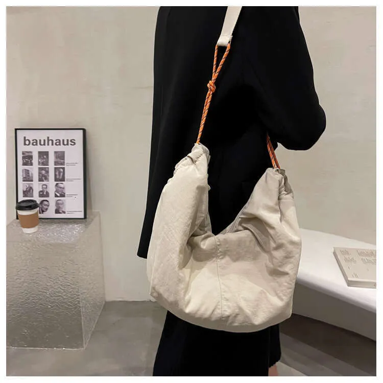 Large Capacity Casual Shoulder Student Classes Dumpg Bag Soft Pure Color Crossbody_voghion.com