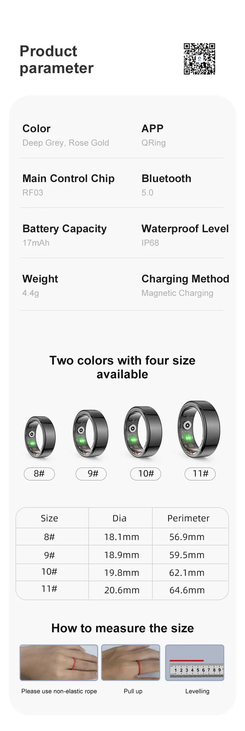 Ola Espirte est Technology Health Smart RIng Fiess Trackers Ring heart Rate Monitor Sleep for Xiaomi Sr200 M1 R3 240507_voghion.com