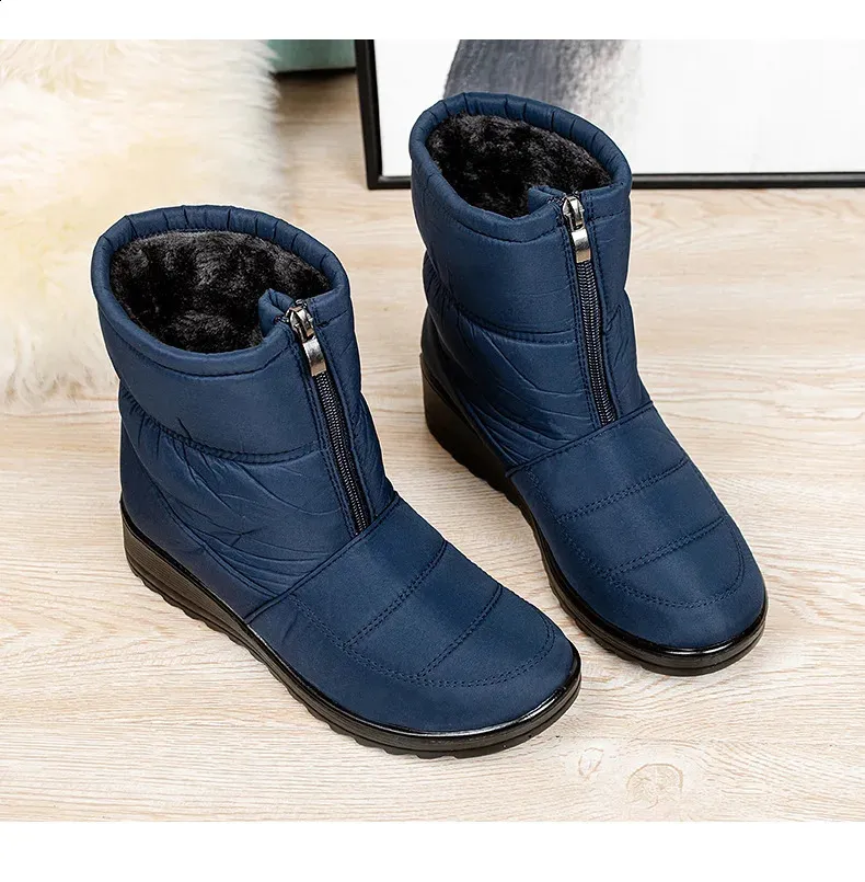 Platform Waterproof Snow Women Winter Thick Plush Ankle Boots Woman Non Slip Warm Cotton Padded Shoes Ladies 240820_voghion.com