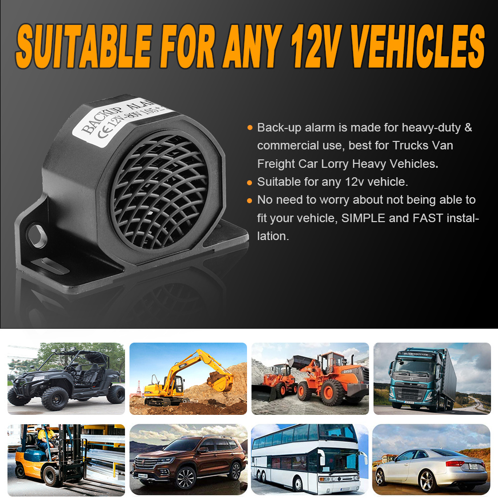 105dB Decibel Sirena di Backup Cicalino Cicalino Suono Allarme di Avvertimento 12V 24V-80V Auto Camion Veicolo Clacson per Promemoria di Retromarcia del Veicolo_voghion.com