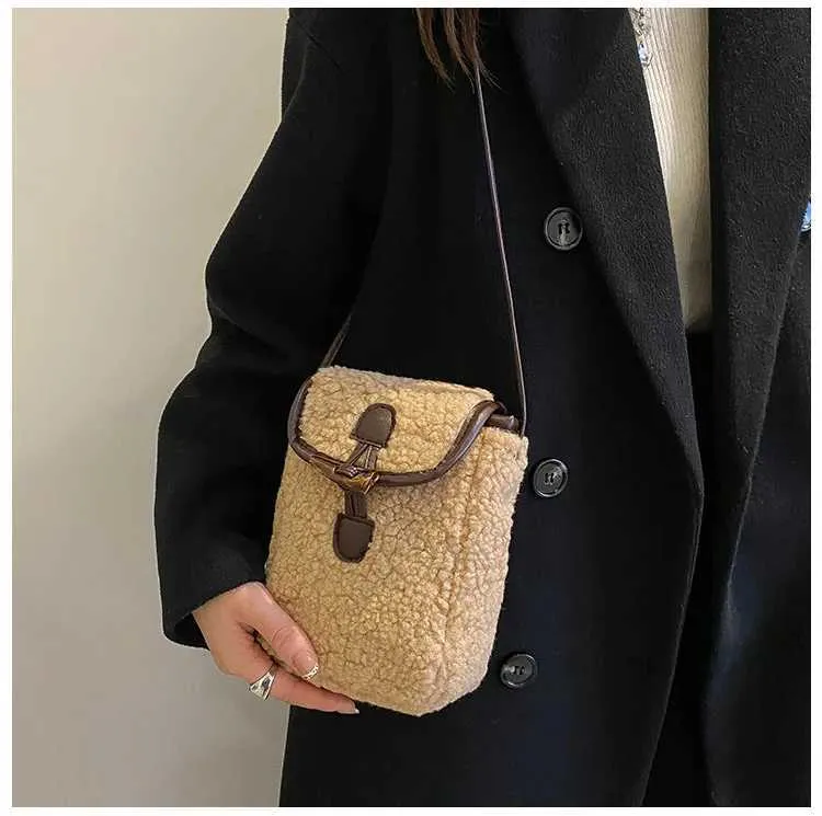 Plüss Crossbody divatos téli női válltáska és kézitáska anya gyerek táskák lánynak C241212_voghion.com
