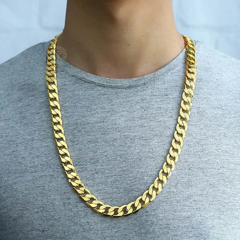 Cadenas de moda, regalo, cadena de oro, collares para hombres, mujeres, joyería, collar para hombres, cadena de eslabones cubanos rellena_voghion.com