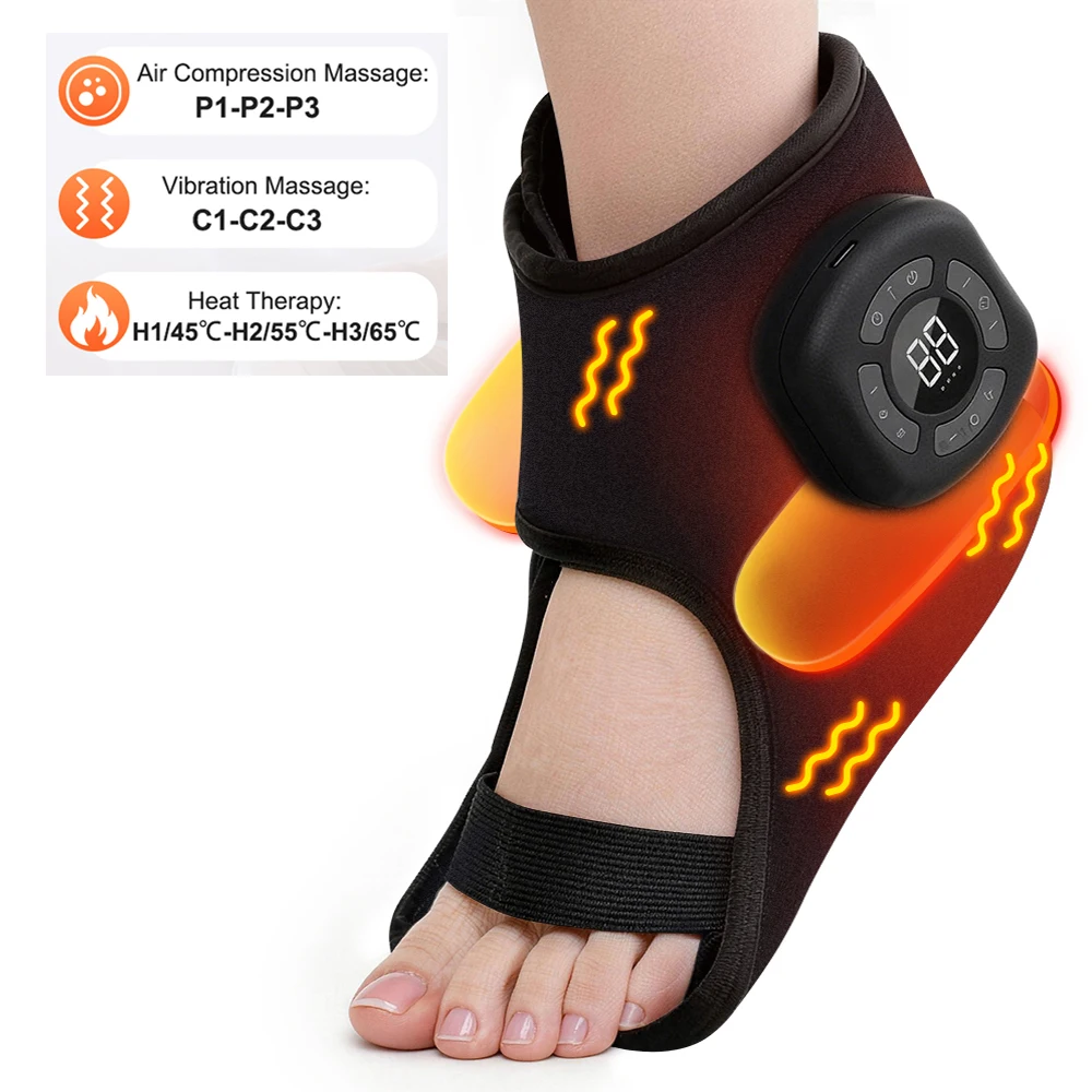 Kabelloses Knöchelmassagegerät Mit Wärme Vibration Und Kompression_voghion.com