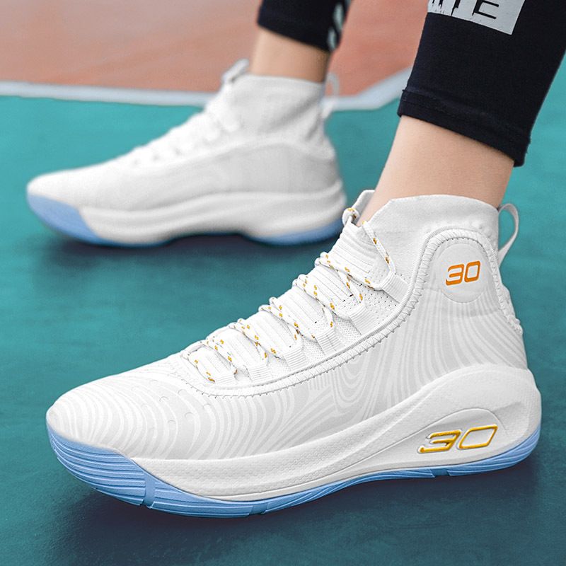 30 letters basketball elementary and middle school students white real boots men's sports shoes_voghion.com