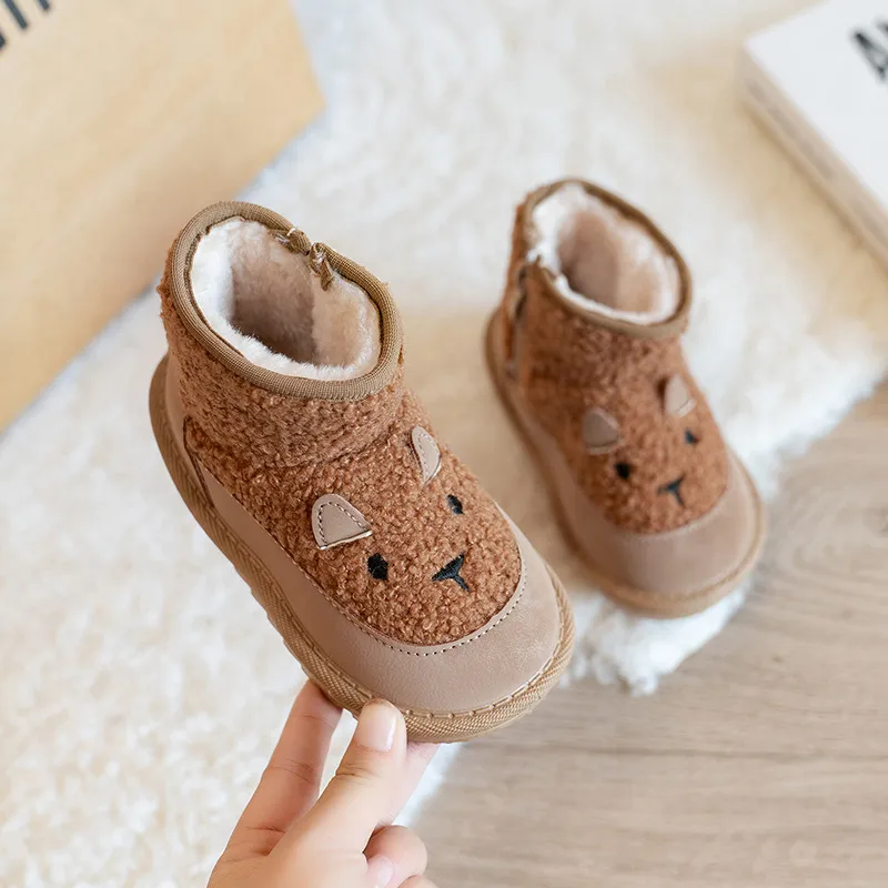 Infant Snow For Children 2025 Cute Cartoon Little Toddler Plush Thick Warm Cotton Shoes Cutefeet Kids Winter Boots Sizes_desvips.com
