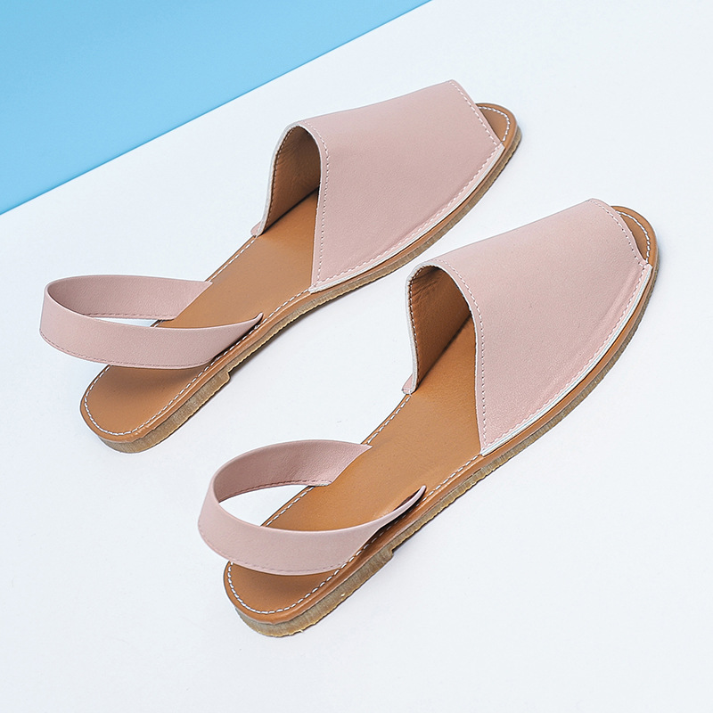 Große, flache Sandalen mit offener Spitze für Damen 2025 Sommer Fischmaul Ox Muscle Bottom Fischerschuhe_voghion.com