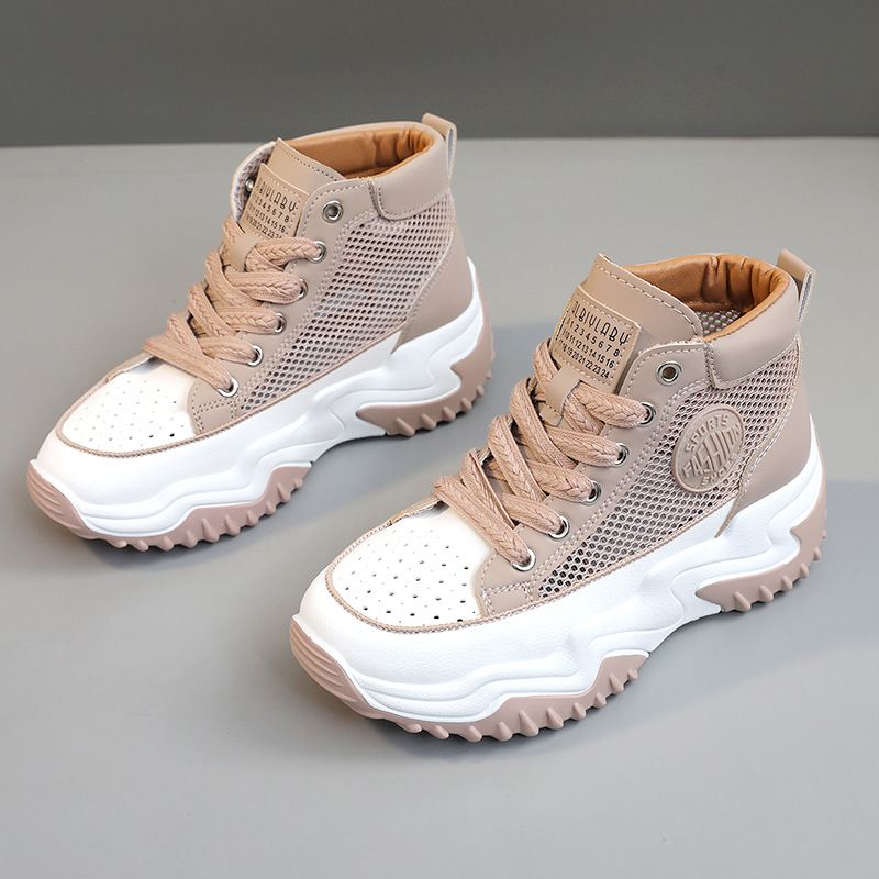 Z308 Neue Stil Weiße Schuhe frauen 2024 Sommer Atmungsaktive High-top Sneakers_voghion.com