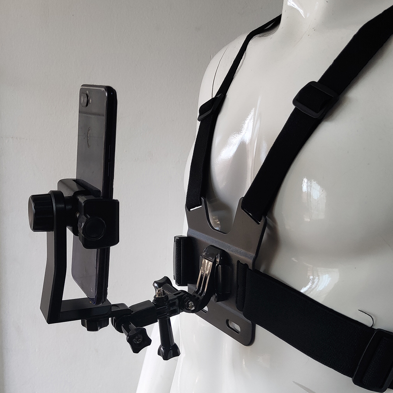 Supporto per telefono regolabile con clip, supporto per telefono cellulare, supporto per imbracatura toracica per iPhone, Xiaomi, Huawei, Samsung, GoPro, action camera_voghion.com