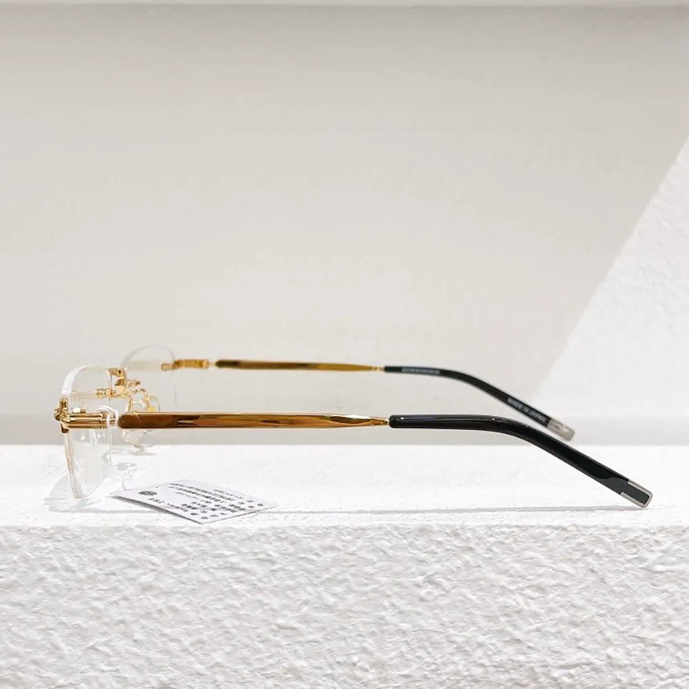 Titanium klassiske designer solbriller Stel Ultralight Briller Business Casual Mænd Kvinder Guld Sier Kaffe Kantløs_voghion.com