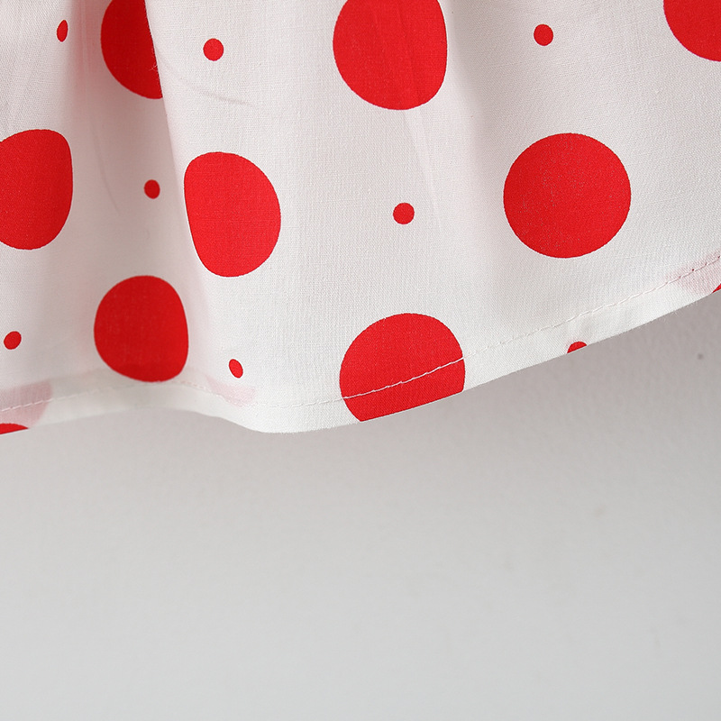 Retro Polka Dots Infant Girl Dress Sweet Big Bow Sleeveless Dress Fashion Summer Dress Send Hat_voghion.com