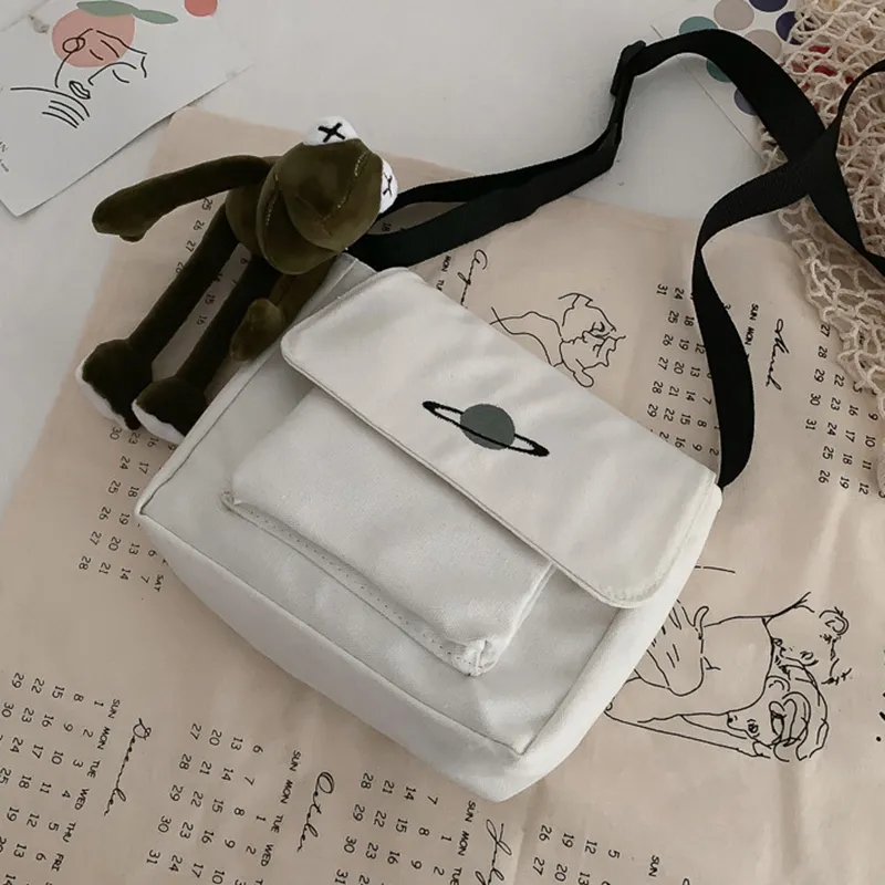 Sac messager en toile pour étudiantes, petit format carré, tendance, polyvalent, à bandoulière, pour jeunes filles_voghion.com