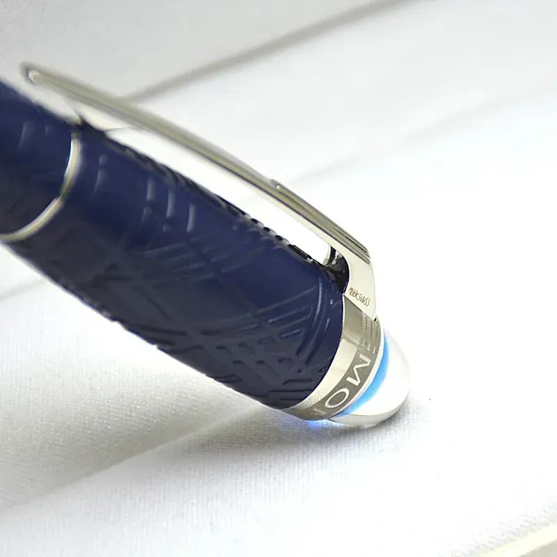 wholesale Wholesale Wholesale Luxury Monte Starwalk Blue Crystal Top Rollerball Pen Ballpoint Pen Metal Relief Barrel Office Writing Fountain Pens_voghion.com