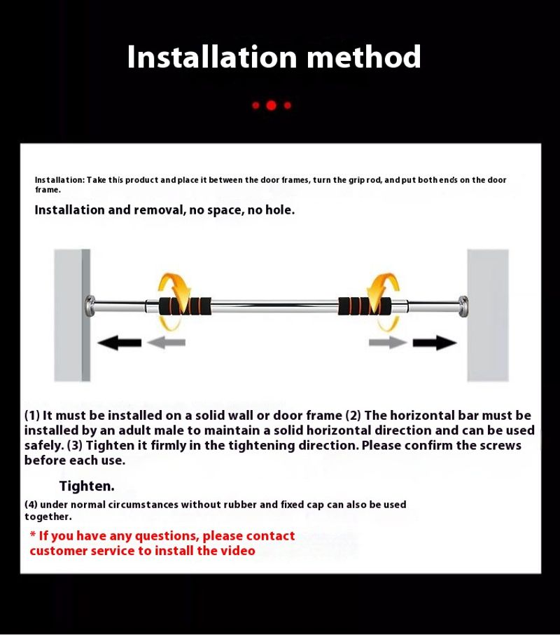 Horizontal indoor door frame slip and anti falg pull up upward household horizontal bar non punching sports fiess_voghion.com