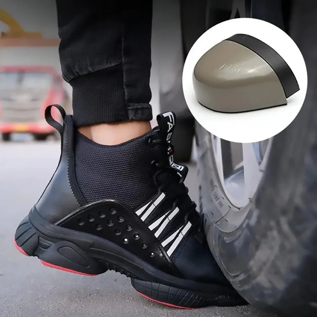 Werklaarzen voor heren Onverwoestbare veiligheidsschoenen Heren Stalen neus PunctureProof Sneakers voor 240613_voghion.com