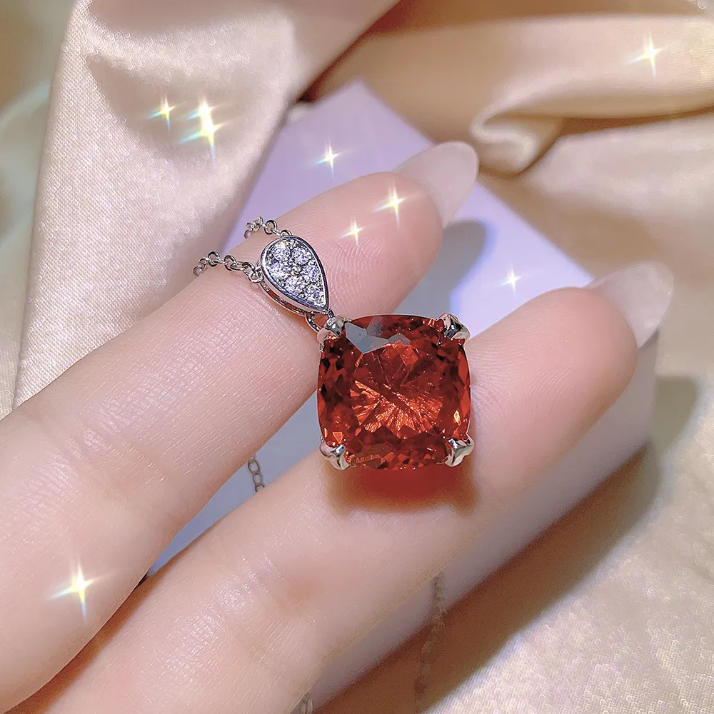 Orecchini e anelli con pietra di zircone blu CZ da 15 carati, alla moda e caldi, per donne, eleganti, classici e dolci, con ciondolo a forma di trifoglio._voghion.com