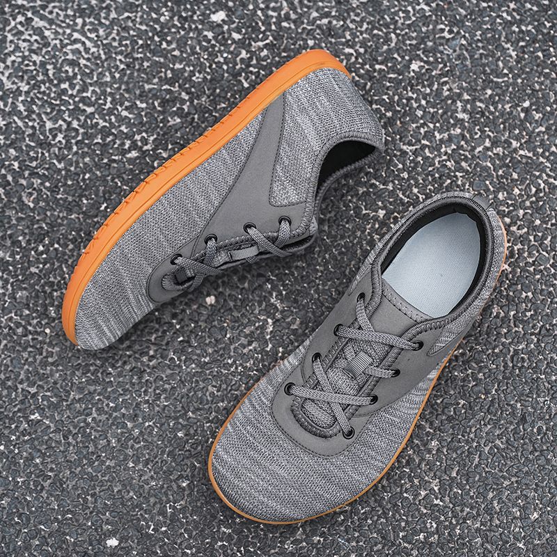 Barfotsneakers for voksne, crosstrainer, tåboks, brede, minimalistiske herresko med null droppsåle, avslappet strikkesko, stor størrelse_voghion.com