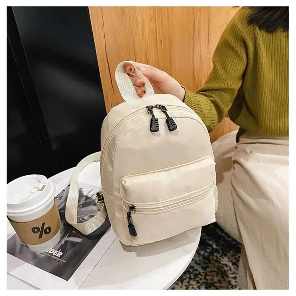 1ks mini dámské batohy trendy nylonová dámská taška malé školní tašky bílý batoh pro dospívající dívky módní ležérní_voghion.com