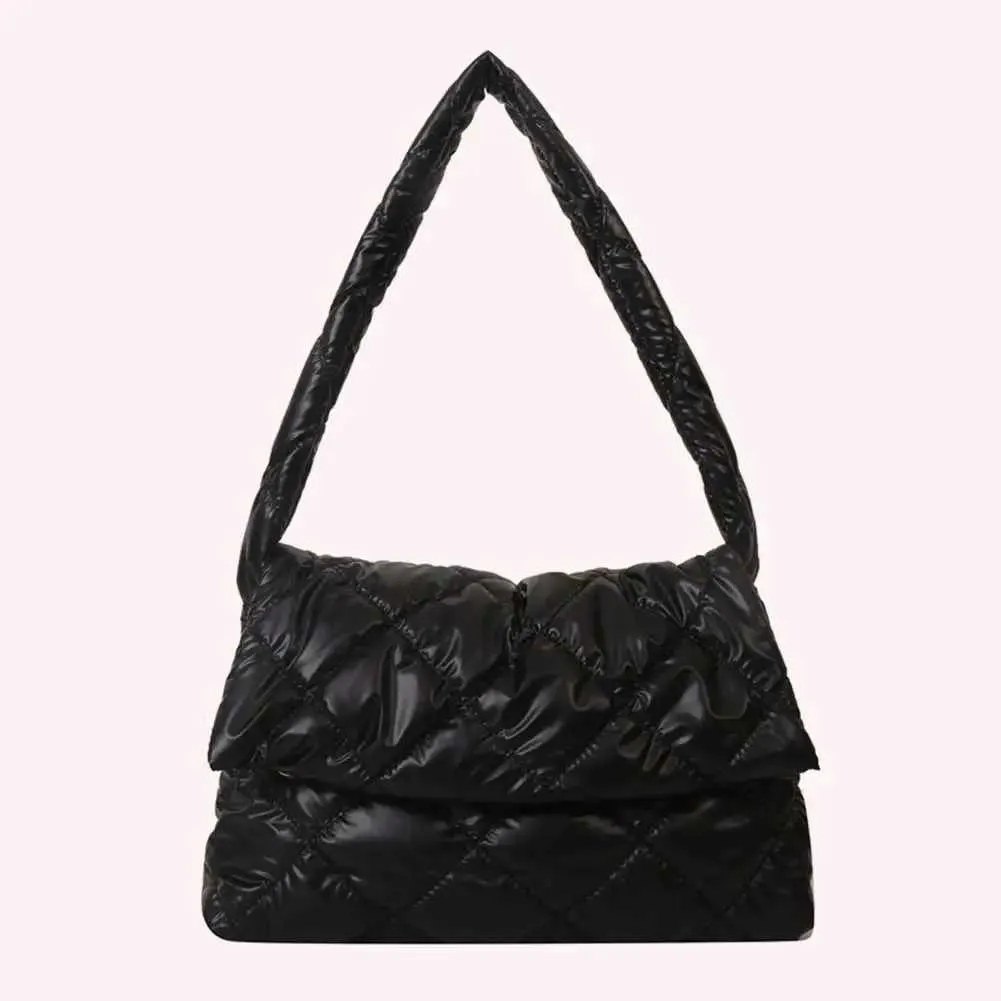 Borsa a tracolla imbottita in cotone imbottito invernale da donna alla moda, 2023, in nylon_voghion.com