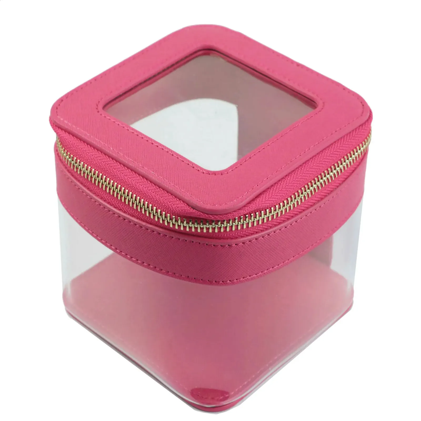 Custom Letters Saffiano Leather Bag PVC TPU Clear Bags Cosmetic For Storage Lipstick Travel Makeup Case 240805_voghion.com