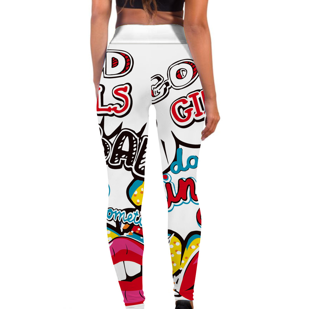 Damen-Fitness-Leggings, hochelastisch, schweißabsorbierend, digital bedruckt, GIRLS-Leggings, hohe Taille, schlanke Yogahosen-Leggings_voghion.com