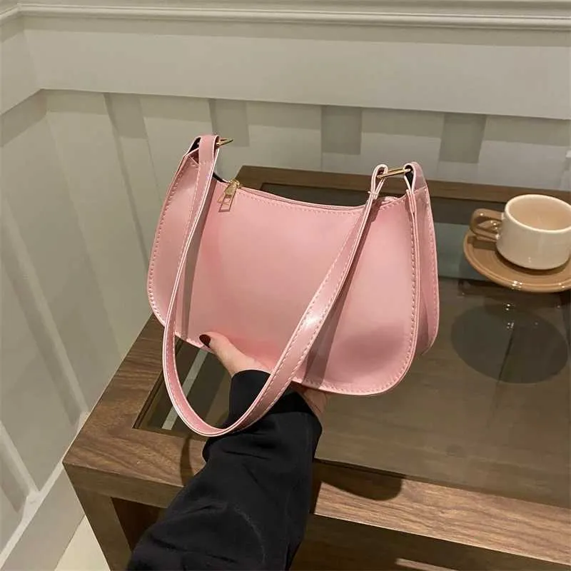 Sac de créateur rétro couleur unie en cuir PU sac à bandoulière pour sous-vêtements mode décontracté sans-abri portefeuille et sac à main pour femme_voghion.com
