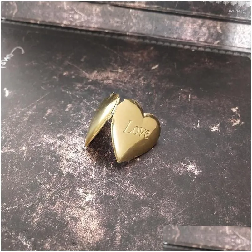 Collier pendentif médaillon en acier inoxydable poli cœur_voghion.com