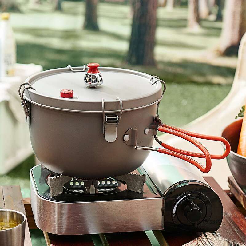 Pure Titanium Micro Portable Outdoor Camping, Self Driving Tour, Folding Handle Cooking Camping Pot, High-altitude_voghion.com