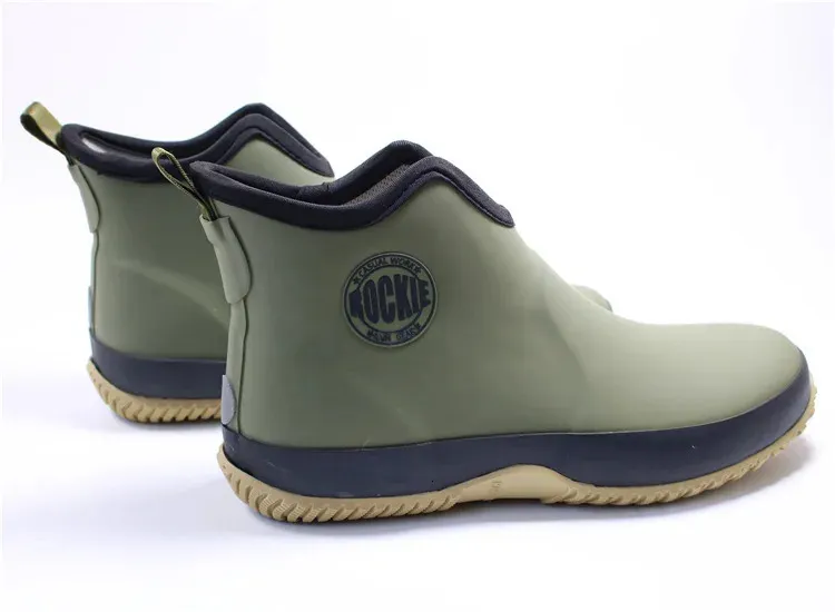 Men's Waterproof Ankle Rain Boots For Outdoor And Casual Wear_voghion.com