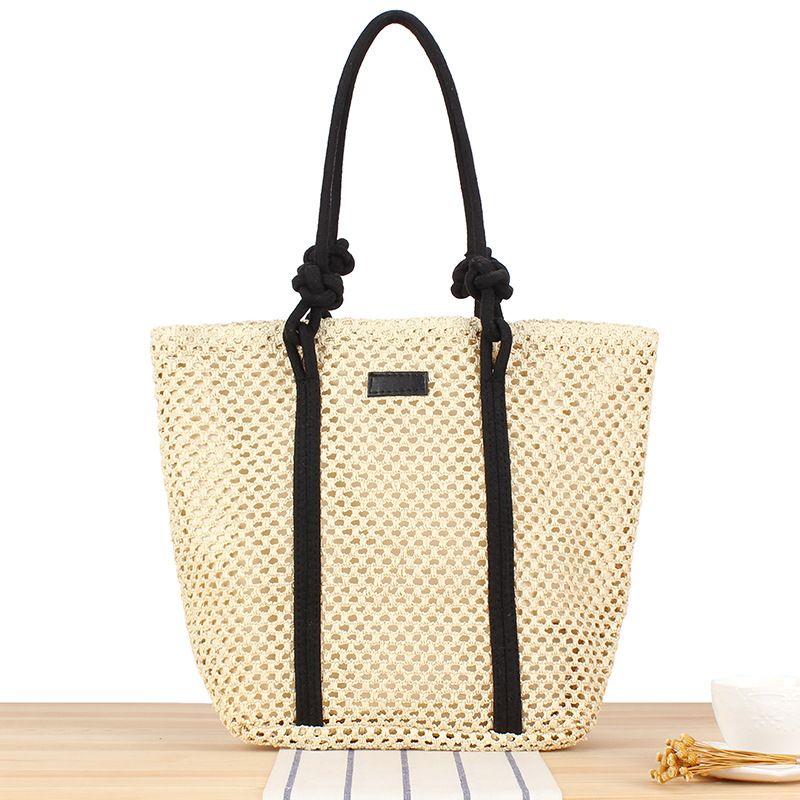 Große Kapazität Tasche Neue Sommermode Vielseitige Hohlwebtasche Geeignet für Strandurlaub Strandtasche_voghion.com