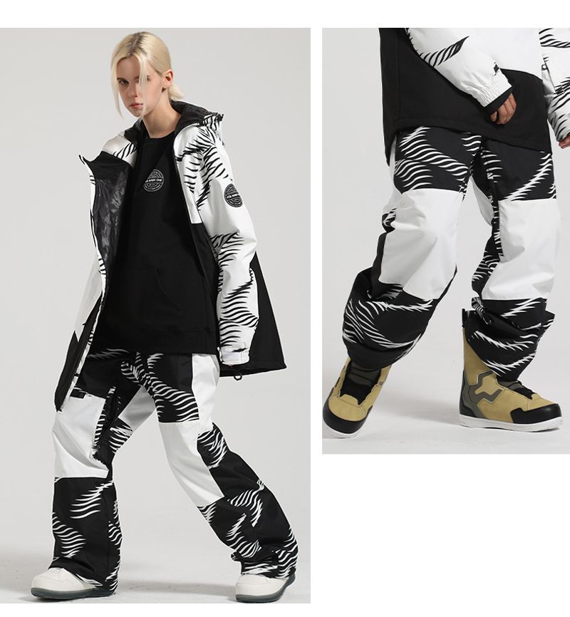 Nove zimske ženske snowboard dvostruke daske, debele, otporne na vjetar, tople, odgovarajuće boje, široke snježne hlače za muškarce, skijaška oprema_voghion.com