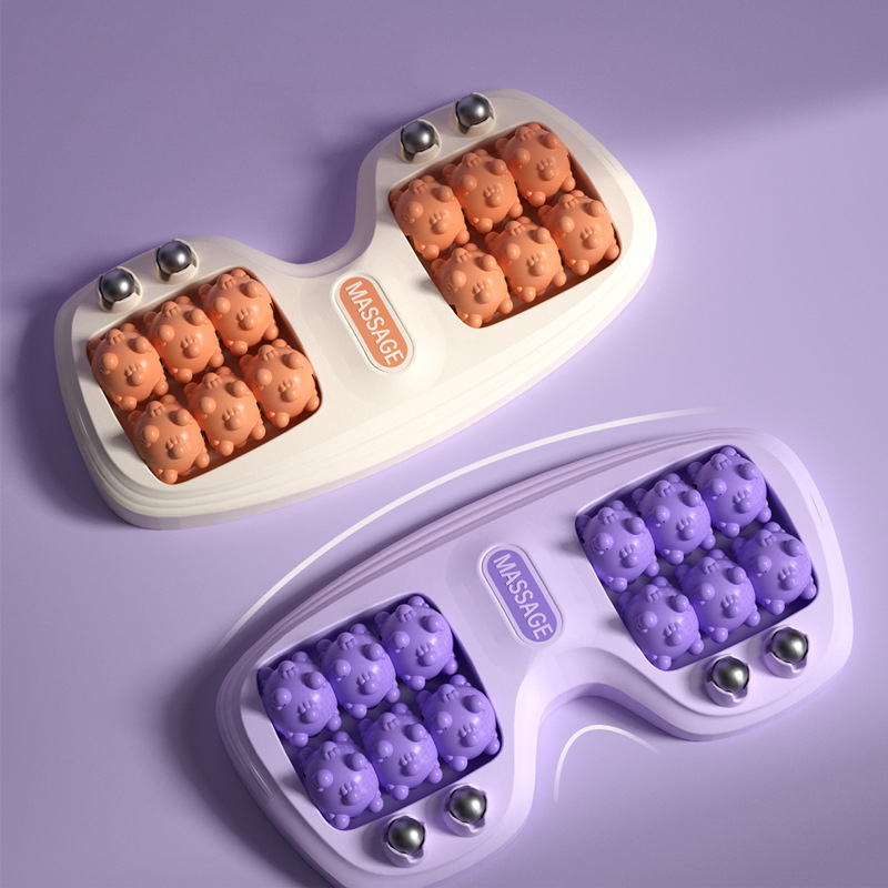 Foussmassage-Roller Féiss Physikalesch Ferritperlen Reflexologietherapie Kierpersteifheet Yoga Fitnesstraining Muskelentspanung_voghion.com