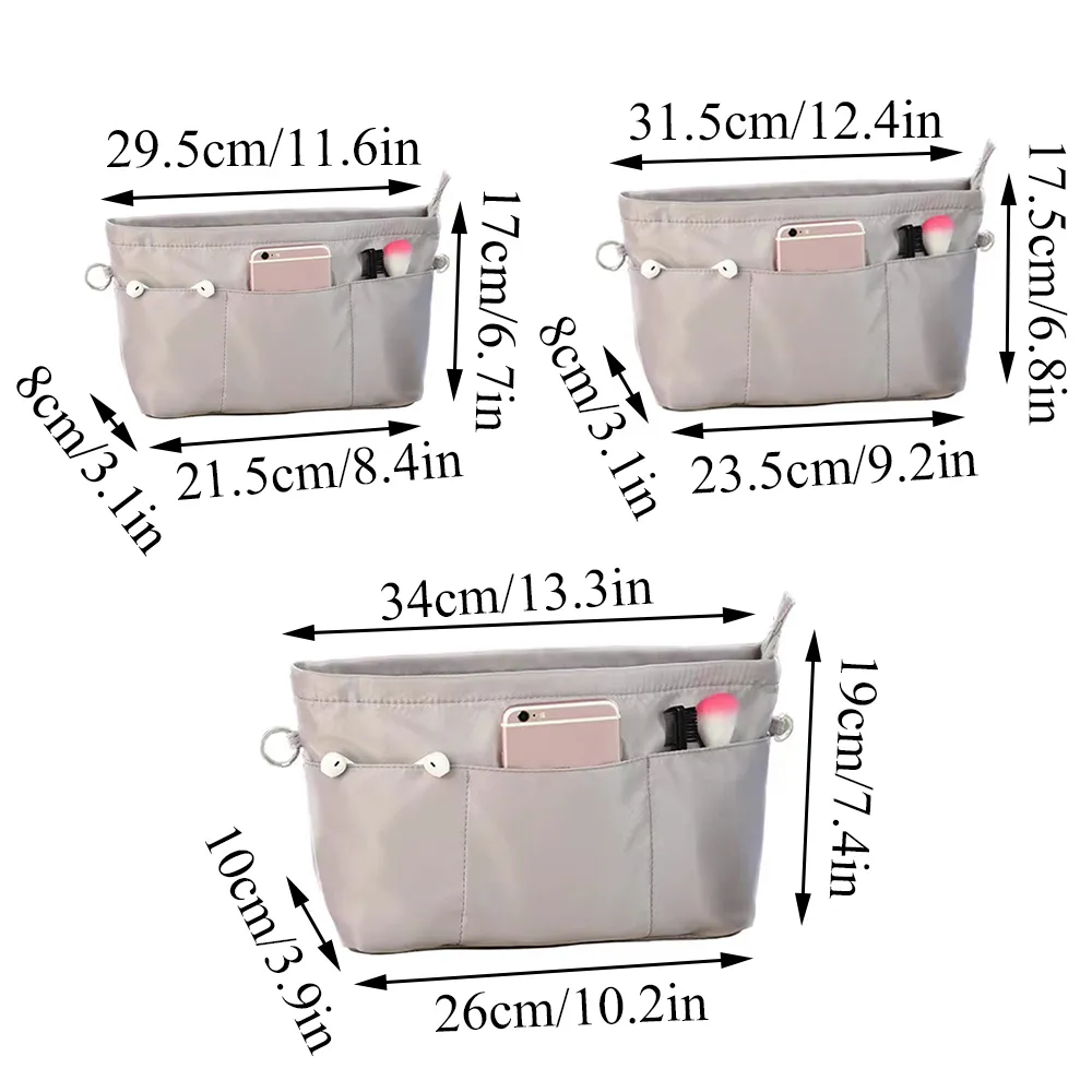 Nylon Innen Damen Handtasche Damen Tote Große Kapazität Organizer Insert Kosmetische Wasserdichte Make-Up Tasche_voghion.com