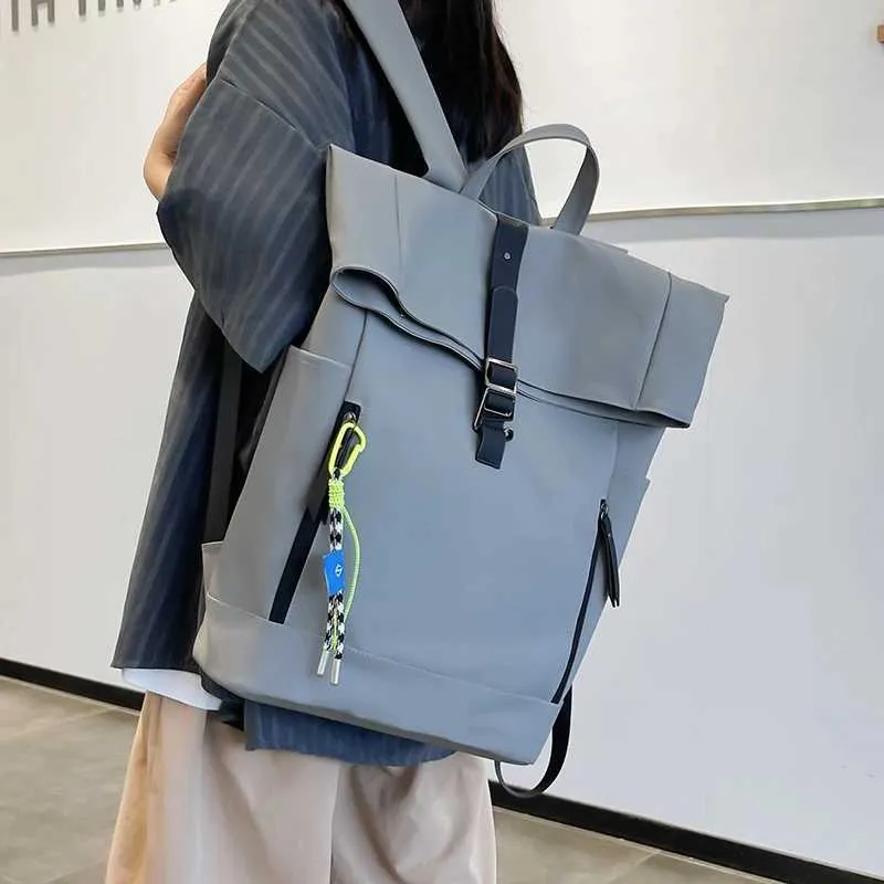 Damen Freizeit Großer Rucksack Männer Laptoptasche Ladys Nylon Roll Top Männlich Reisetasche Port Schulrucksäcke Für Teenager_voghion.com