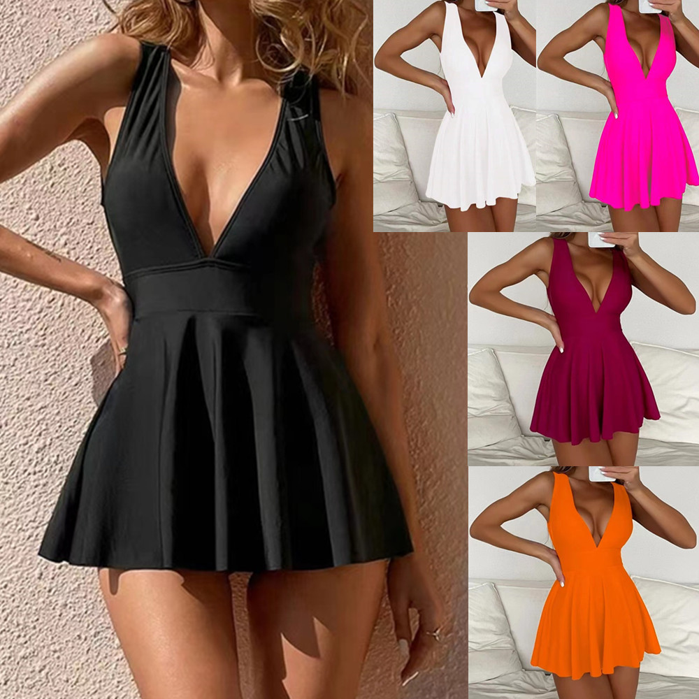 2024 New Solid Color One Piece Women's Sexy Swimsuit_voghion.com