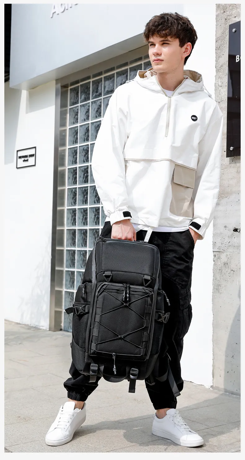 OZUKO 17,3 Zoll Laptop 35L Reise Nylon Tasche Outdoor Wasserdicht Multifunktions Große Kapazität Wandern Rucksack_voghion.com