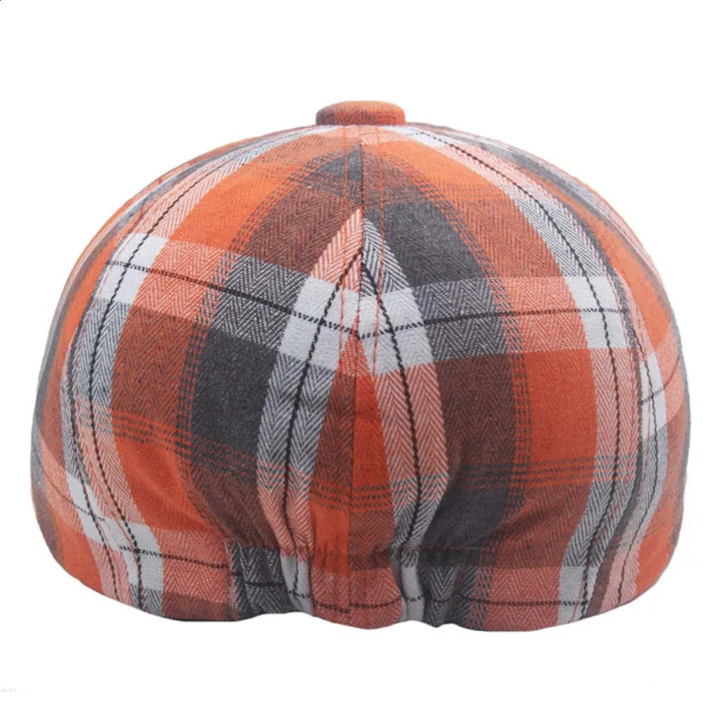 HT4183 Womens Octagonal Checkered Mens Flat Hat Spring and Summer Beret 240912_voghion.com