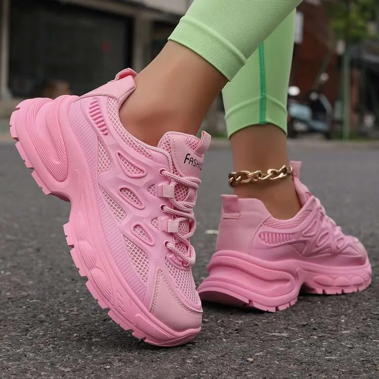 2025 Piattaforma Piatta Donna Rosso Casual Scarpe da Ginnastica Signore Chunky Sneakers Donna Scarpe I21_voghion.com