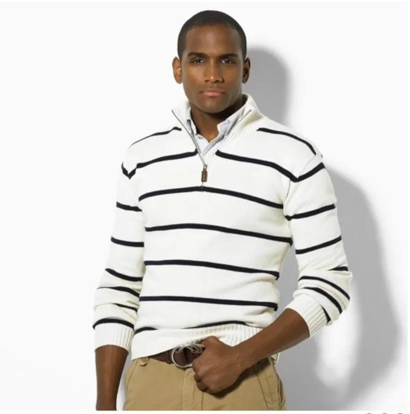 Maglione polo invernale da uomo 2024, in pile, spesso, con mezza cerniera, collo alto, caldo, aderente, casual_voghion.com