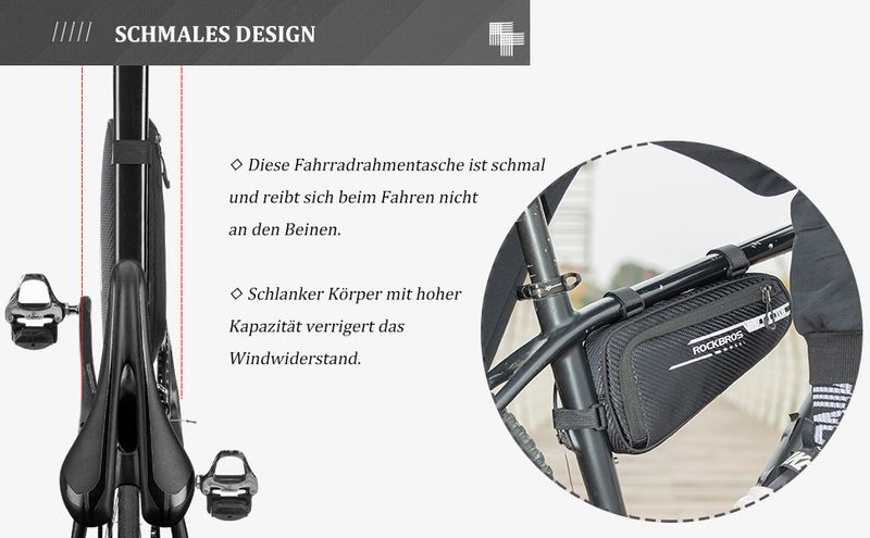 ROCKBROS Bicycle Frame Triangular Bag For MTB Road Bikes DHL_voghion.com