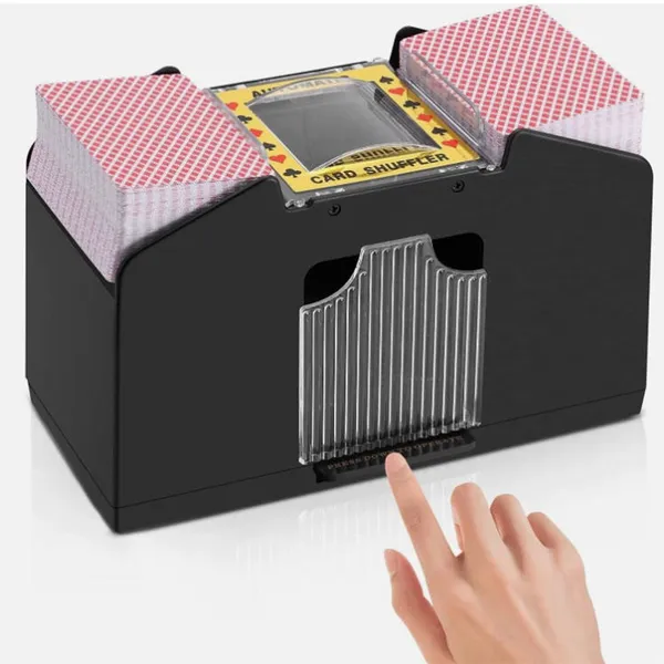 Mescolatore automatico di carte da poker per 4 mazzi, macchina mescolatrice elettrica in stile casinò_voghion.com