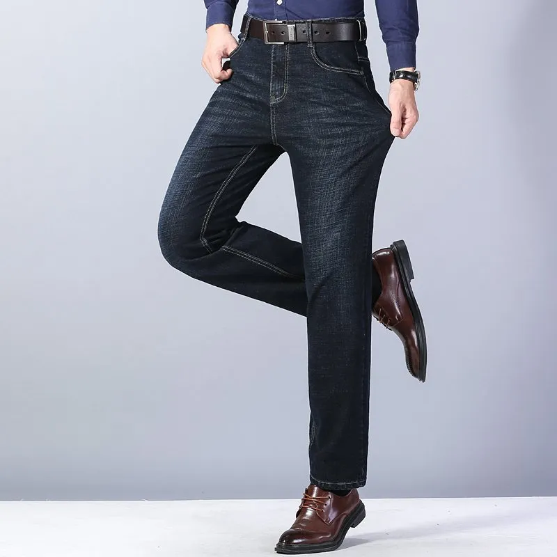 Marque Hommes Femme Droit Élastique Coton Jeans Hommes Fi Busin Décontracté Style Classique Jean Denim Pantalon Pantalon Grande Taille28-40_voghion.com