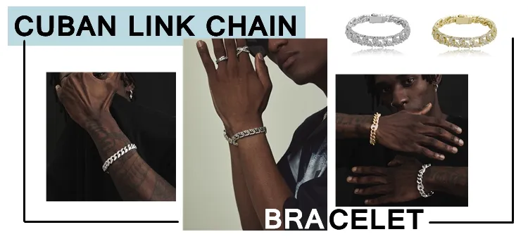 QianJian neue mode 9 zoll hip hop schmuck cuban link kette sterling splitter armbänder moissanite diamant_voghion.com