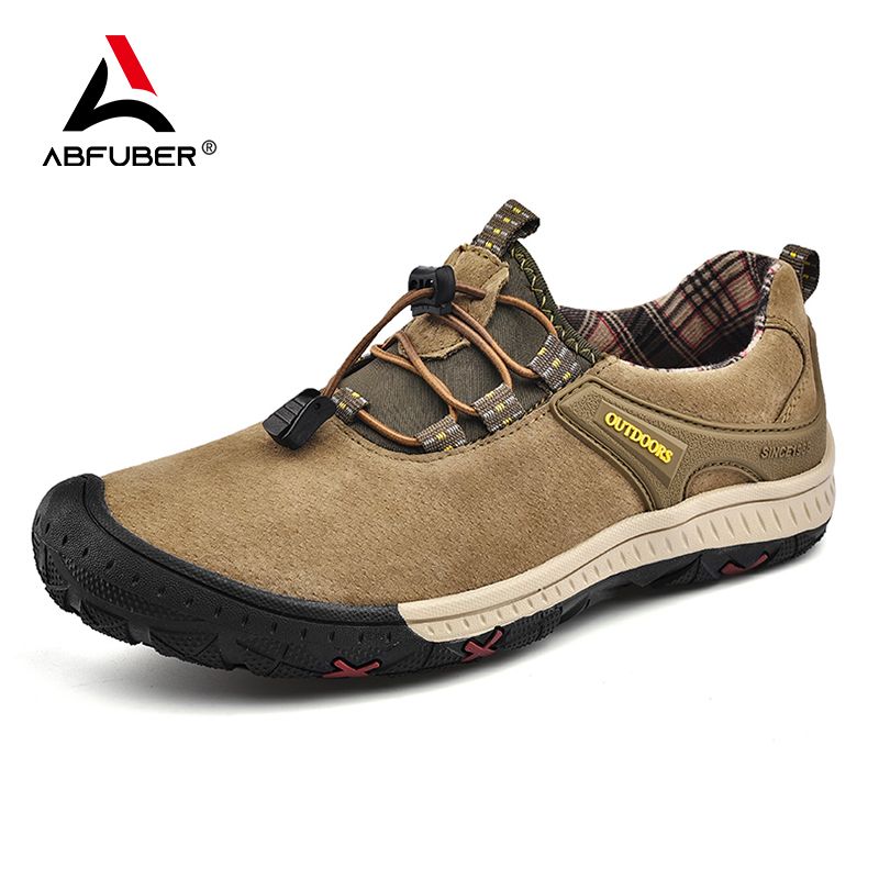 Outdoor Hiking Sneakers Sping Casual Men Shoes Breathable Suede Leather Anti-skid Walking Shoe Hot Sale Footwear_voghion.com