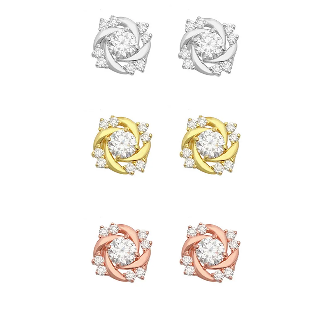 Cercei cu diamant și floare Charm Vvs, model moissanit, pentru femei, cercei rotunzi din argint, cu șuruburi pentru bărbați, bijuterii de înaltă calitate, testare gratuită_voghion.com