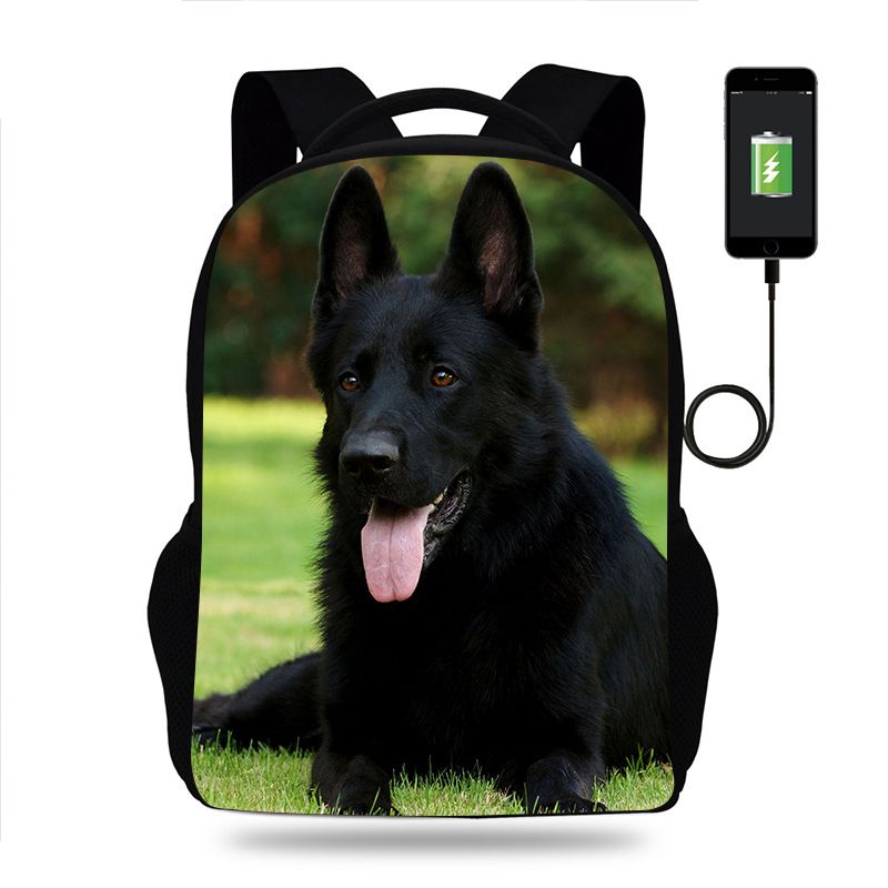 Bedruckter Einhorn-Rucksack für Kinder, 3-teiliges Set: Tasche USB + Beutel_voghion.com